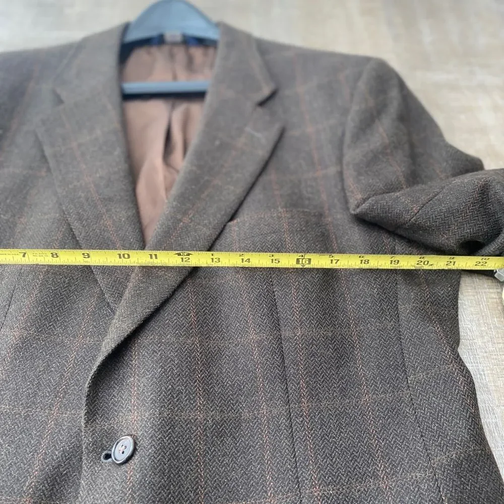 Vintage Brooks Brothers Wool Plaid Jacket Sport Coat Blazer Mens 43L Old Money